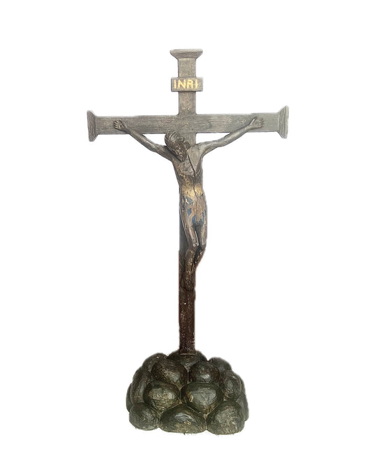 Large Antique Corpus Christi Timber Statue of Jesus on the Crucifix