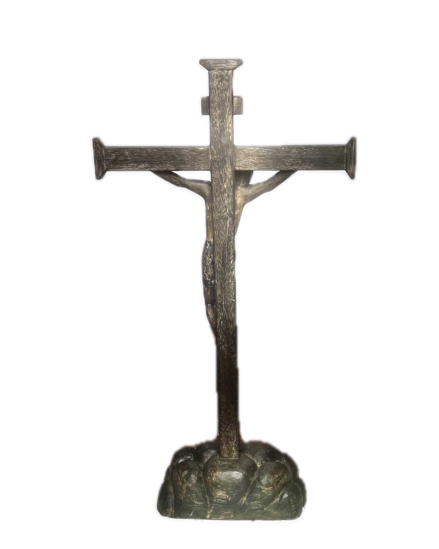 Large Antique Corpus Christi Timber Statue of Jesus on the Crucifix