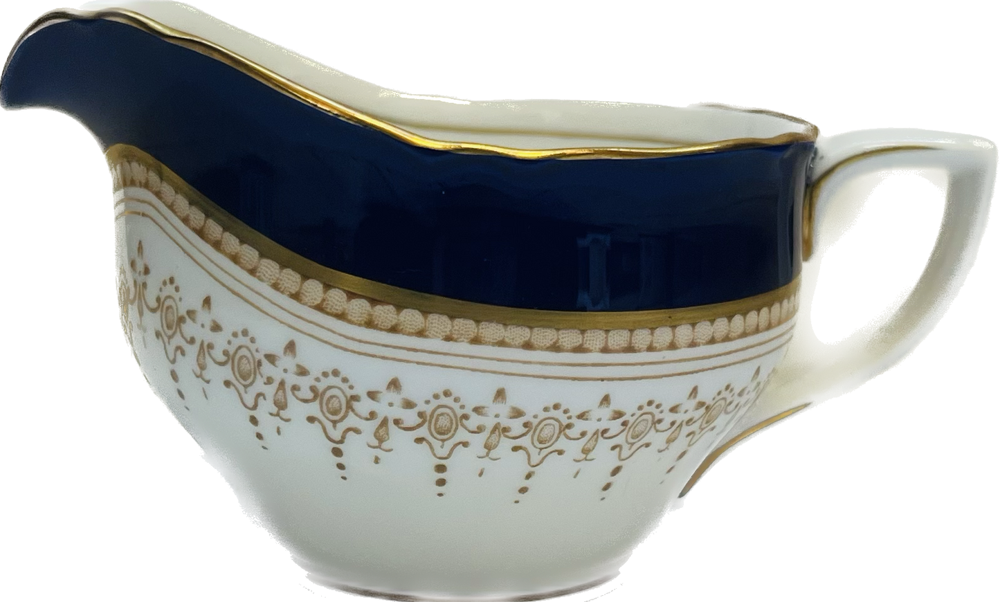 Lovely Vintage Royal Worcester Creamer Jug in Regency Blue, Cobalt and Gilt Discontinued Pattern