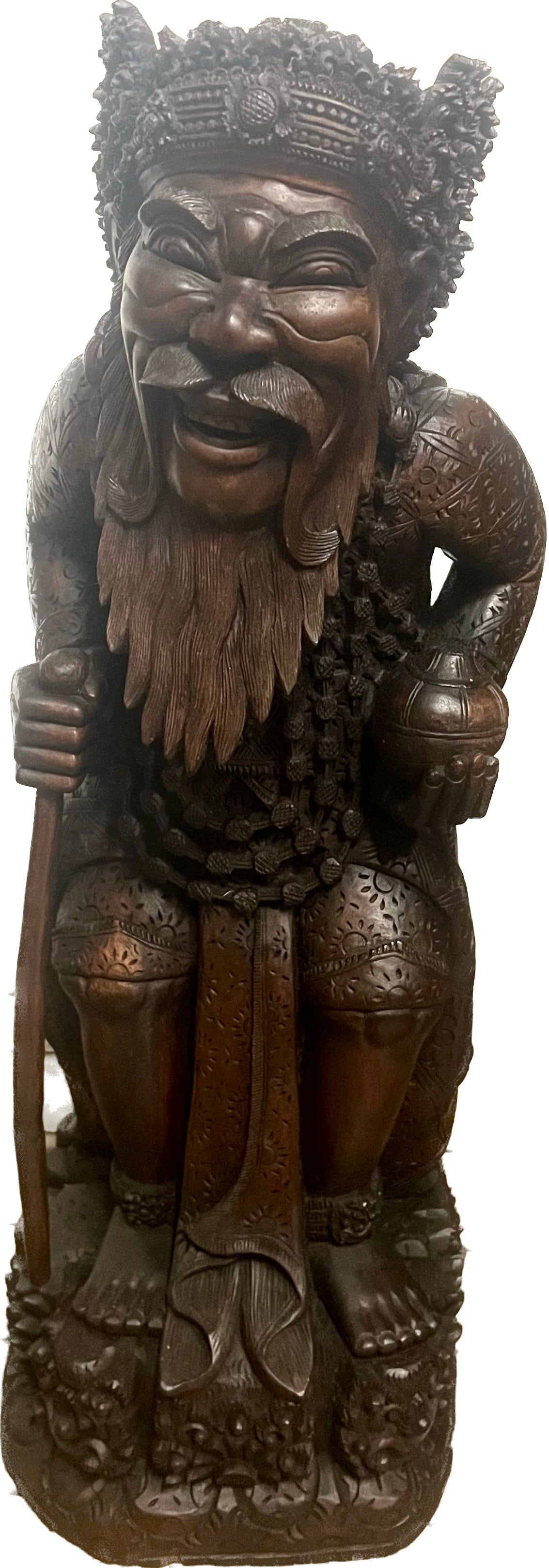 Fine large 20th century Balinese statuette of the Hindu saint Maharshi, depicted in the Balinese tradition