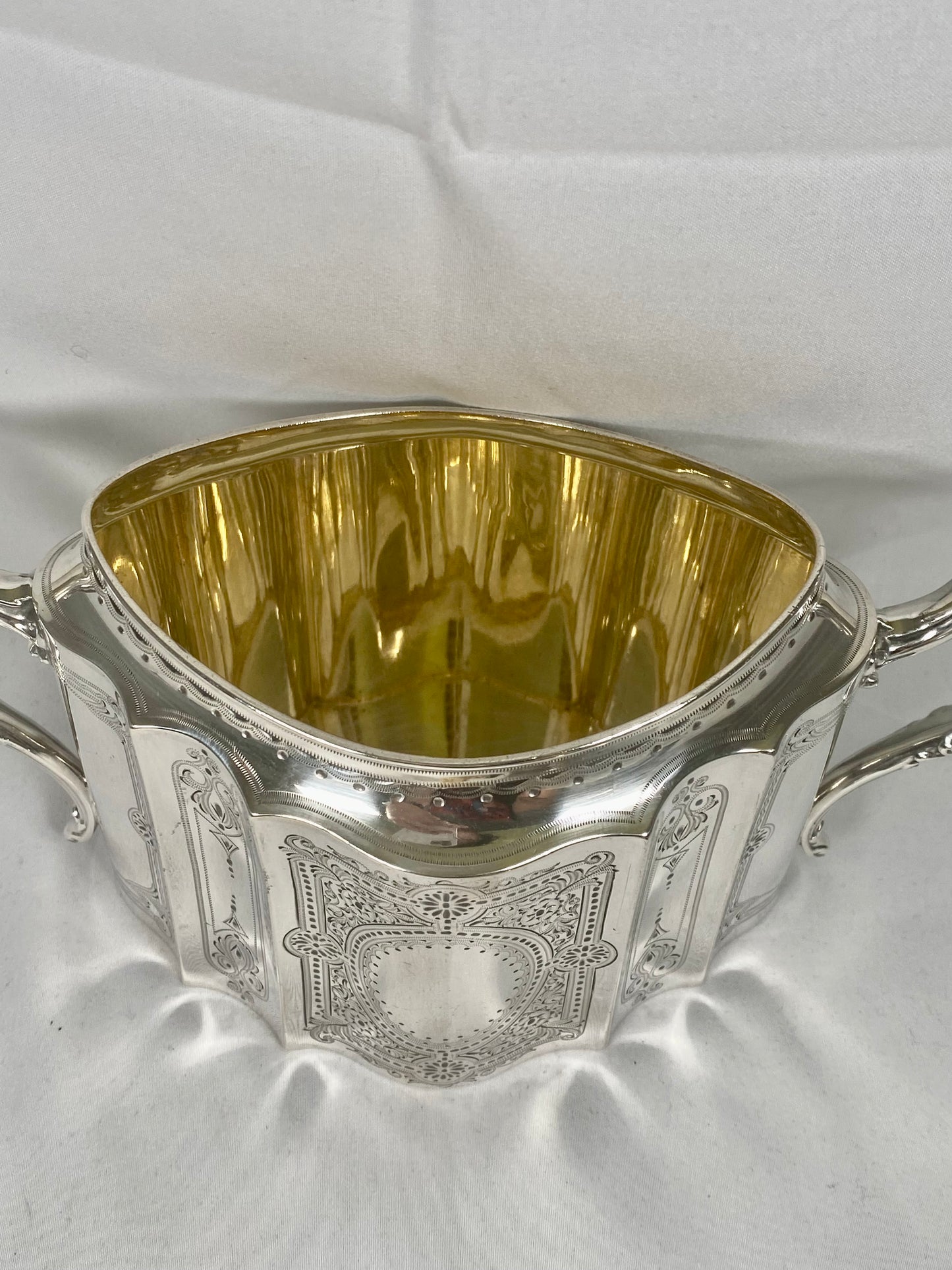 High Victorian Sterling Silver and Ivory Tea Set. James Dixon & Sons, Sheffield, 1878.