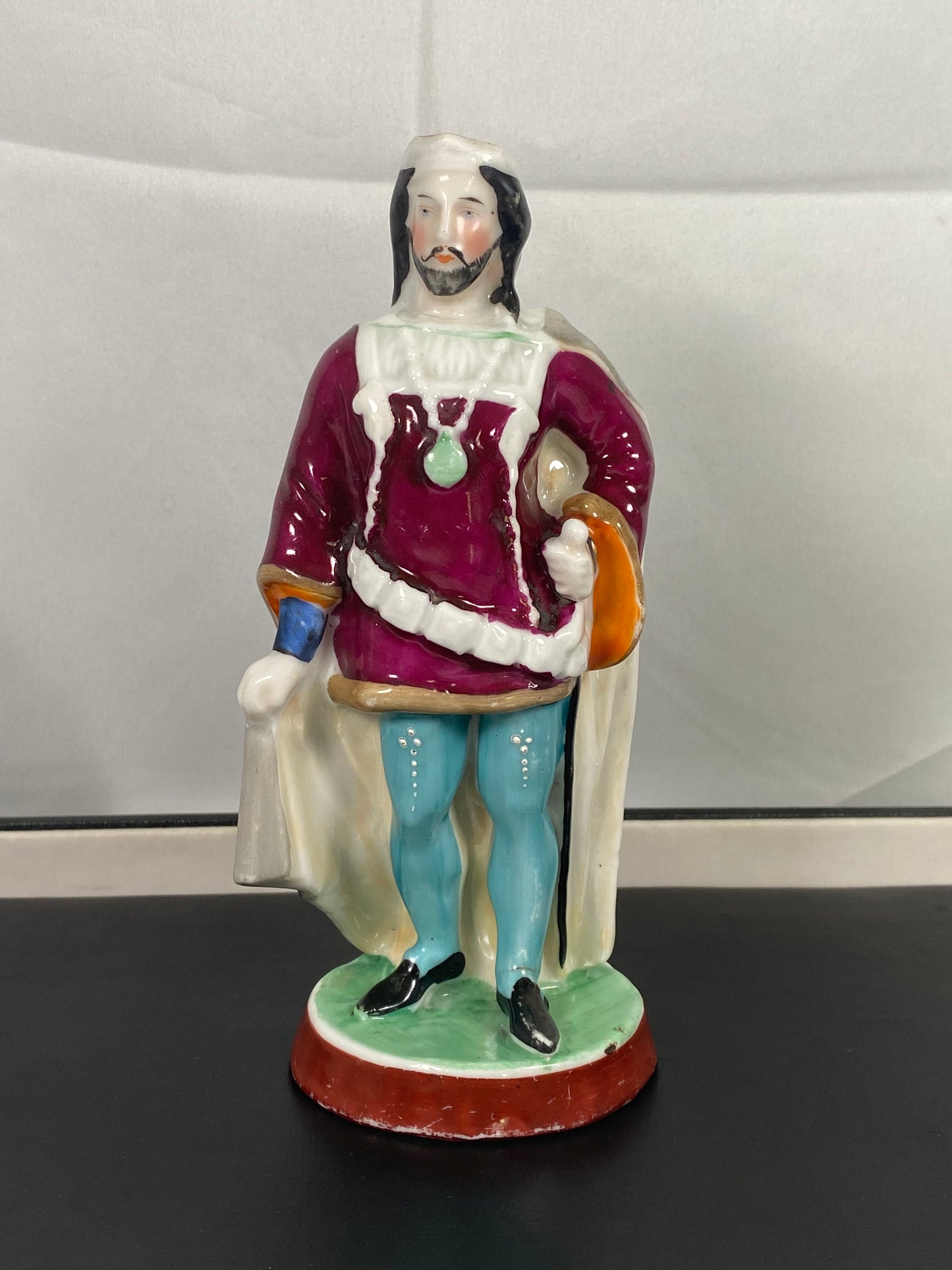 Rare early Staffordshire Pre-Victorian Figure, Medieval Allegorical King