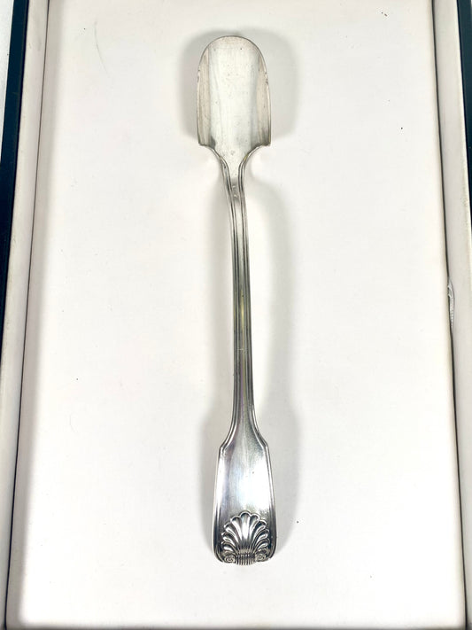 High Victorian Kings Pattern Cheese Scoop, Chawner & Co George Adams Period. London 1869