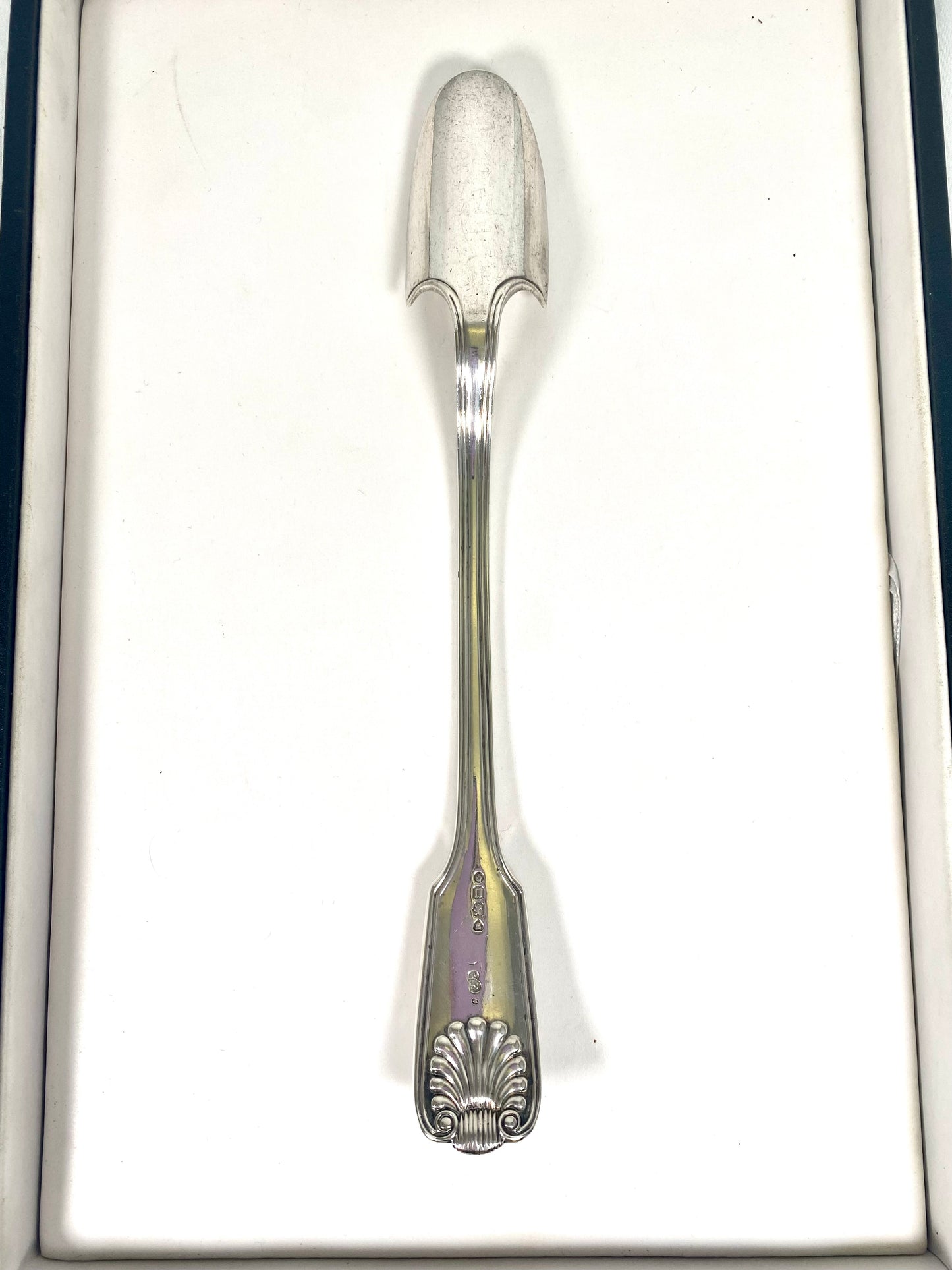 High Victorian Kings Pattern Cheese Scoop, Chawner & Co George Adams Period. London 1869