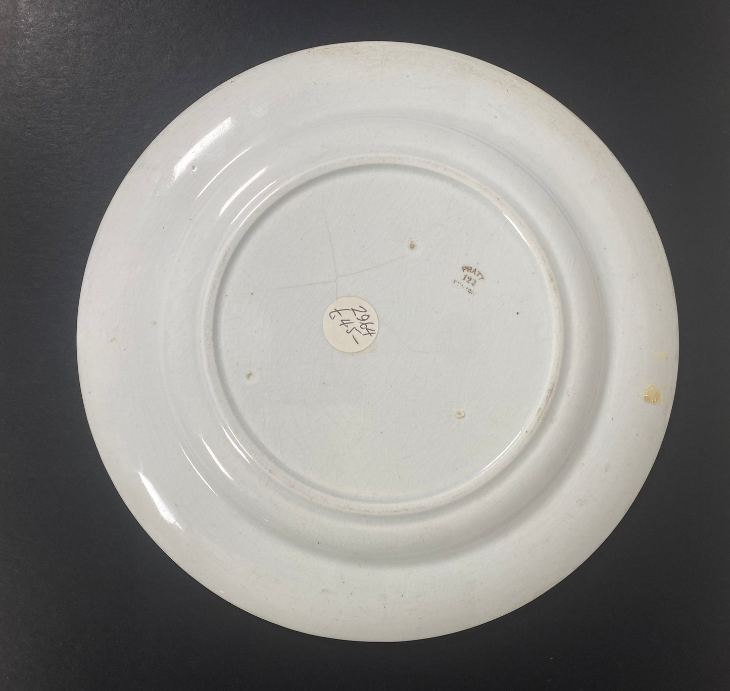 Mid 19th Century Prattware Plate titled "A Fix"