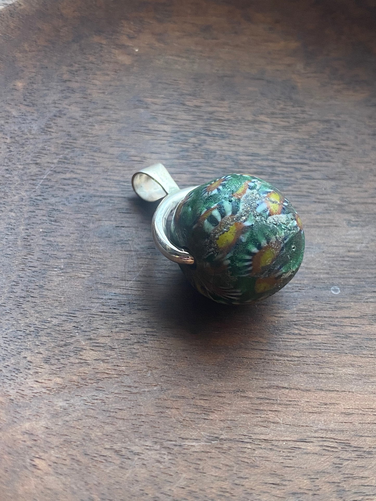 Ancient Millefiori Glass Trade Bead, Javanese Jatim Millefiori Trade Bead, Swivel Fob Pendant