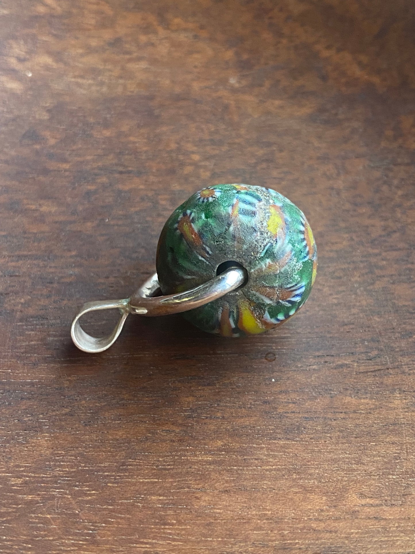 Ancient Millefiori Glass Trade Bead, Javanese Jatim Millefiori Trade Bead, Swivel Fob Pendant