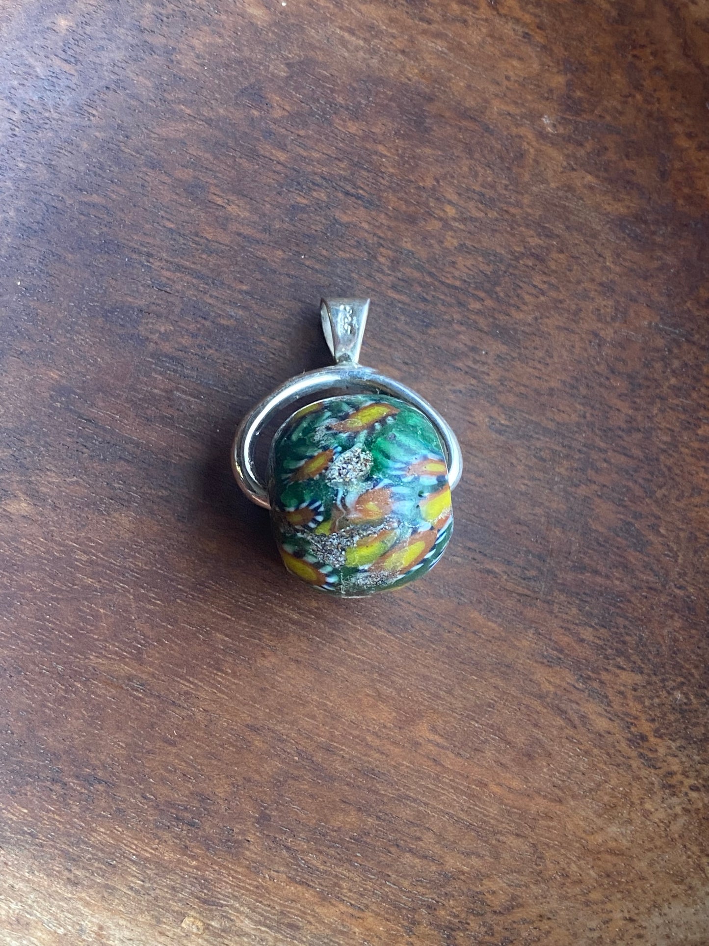 Ancient Millefiori Glass Trade Bead, Javanese Jatim Millefiori Trade Bead, Swivel Fob Pendant