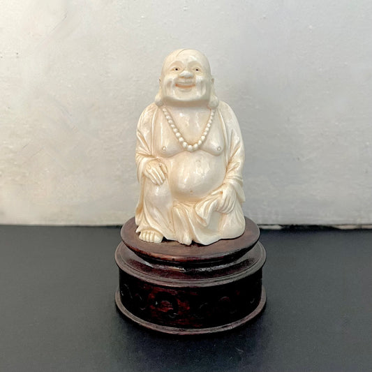 Antique Meiji Period Japanese ivory okimono of Hotei (Laughing Buddha)