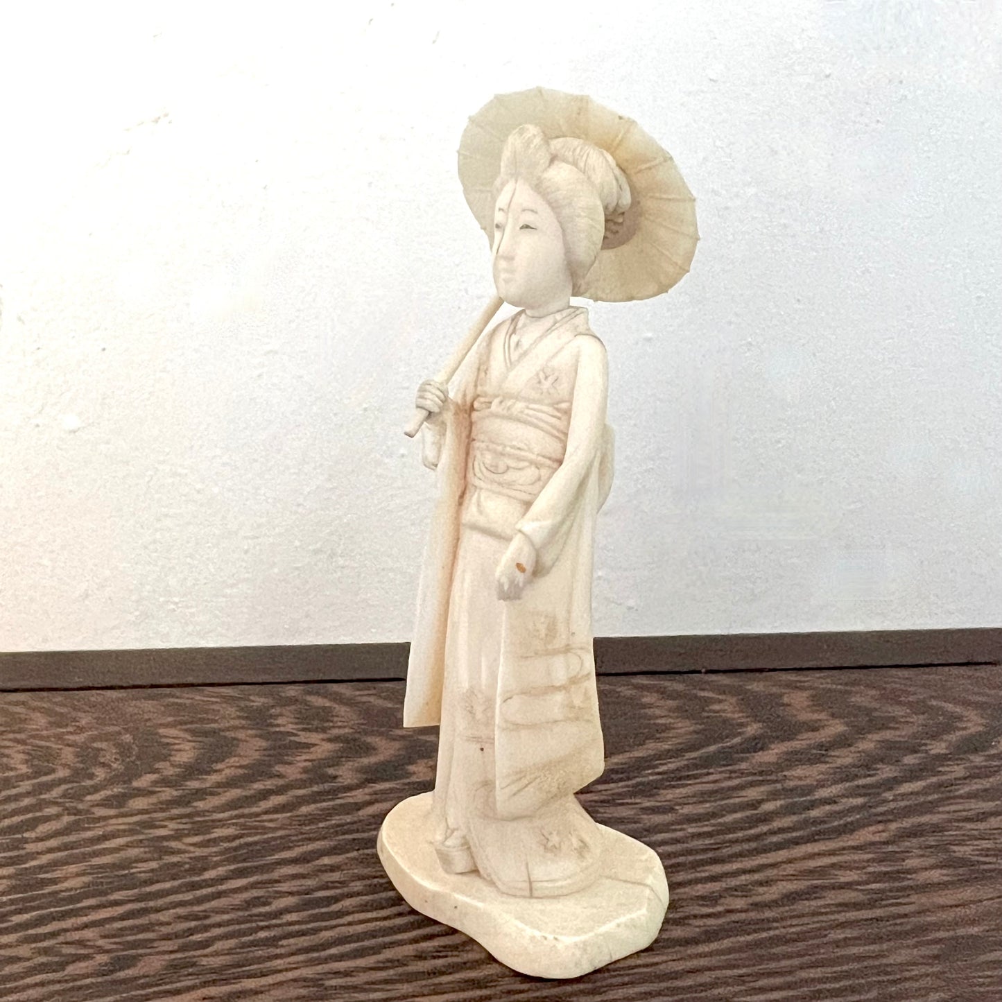 古董明治时期日本象牙艺妓 okimono