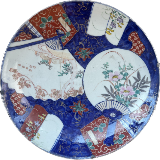 Mid to Late 19th century Meiji period Imari Charger As Found