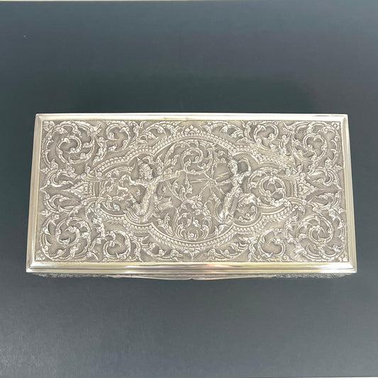 20th century Thai Nakon (Thai Royal Court Silversmith) Sterling Silver Presentation Box