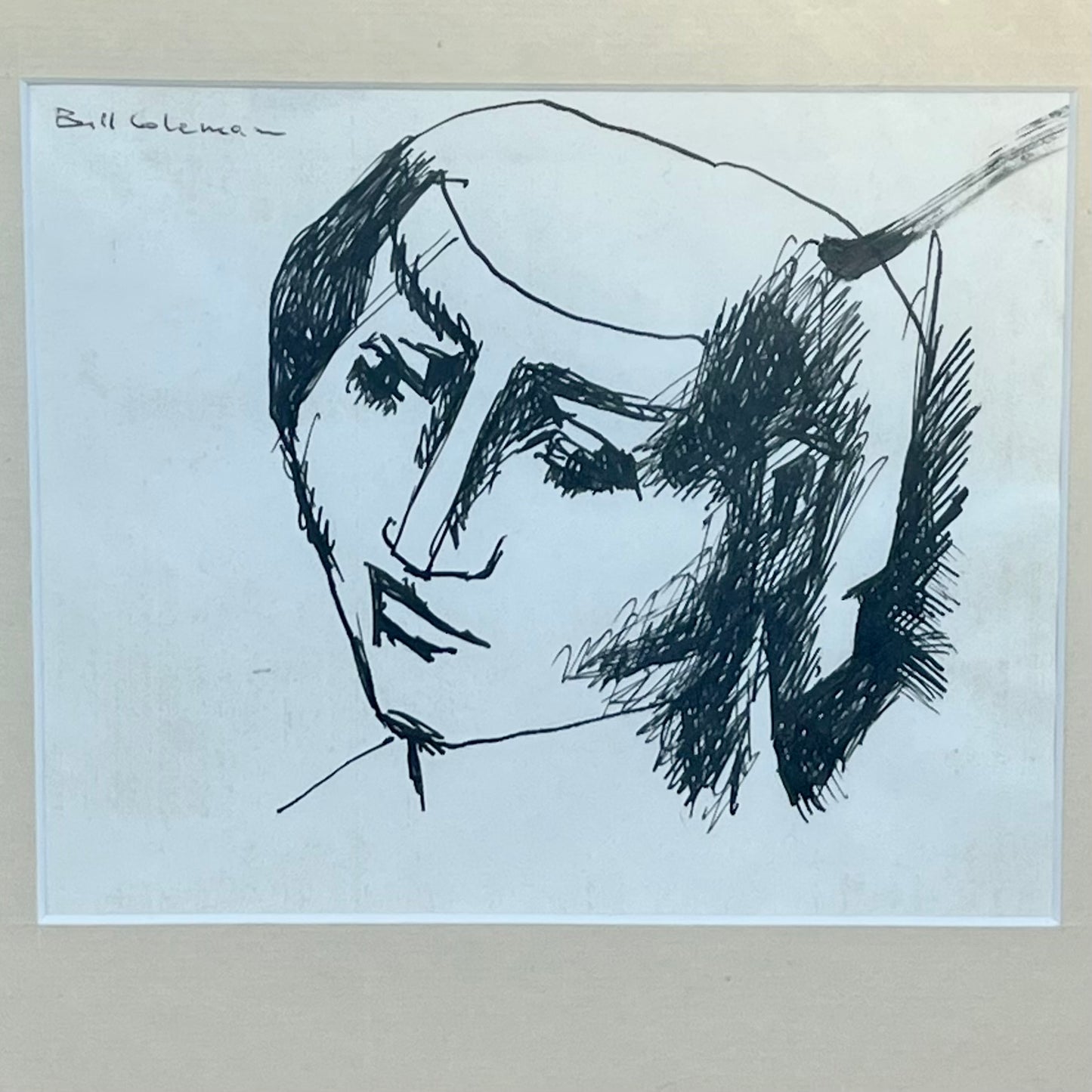 Pen and Ink Drawing by Bill Coleman, Family Provenance, Australian Artist, Midcentury Expressionist