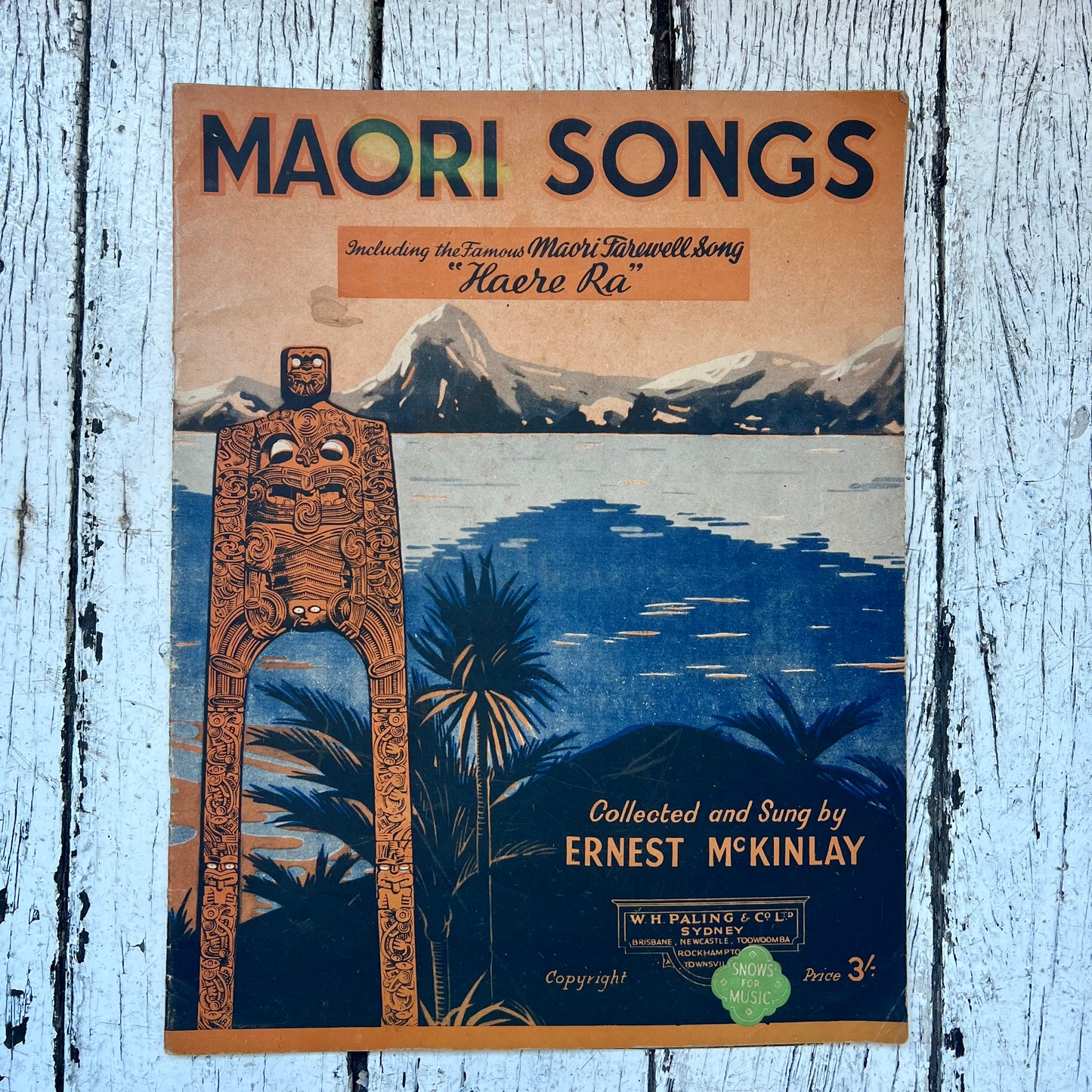 欧内斯特·麦金莱 (1888-1945) 收集并演唱的近乎古董的“毛利歌曲”歌本