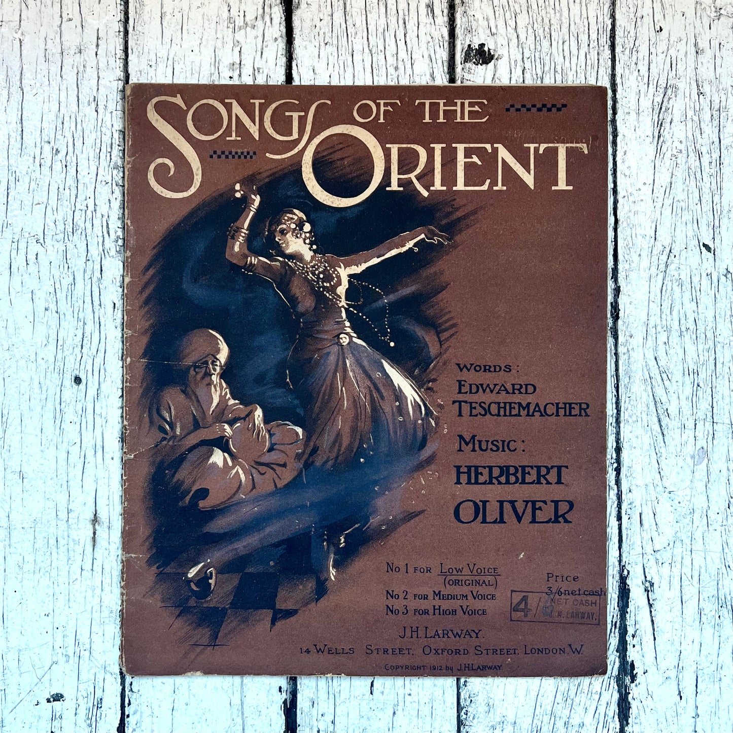 Antique English Songbook,“Songs of the Orient”, 1912 by Edward Frederick Teschemacher (1876-1940)
