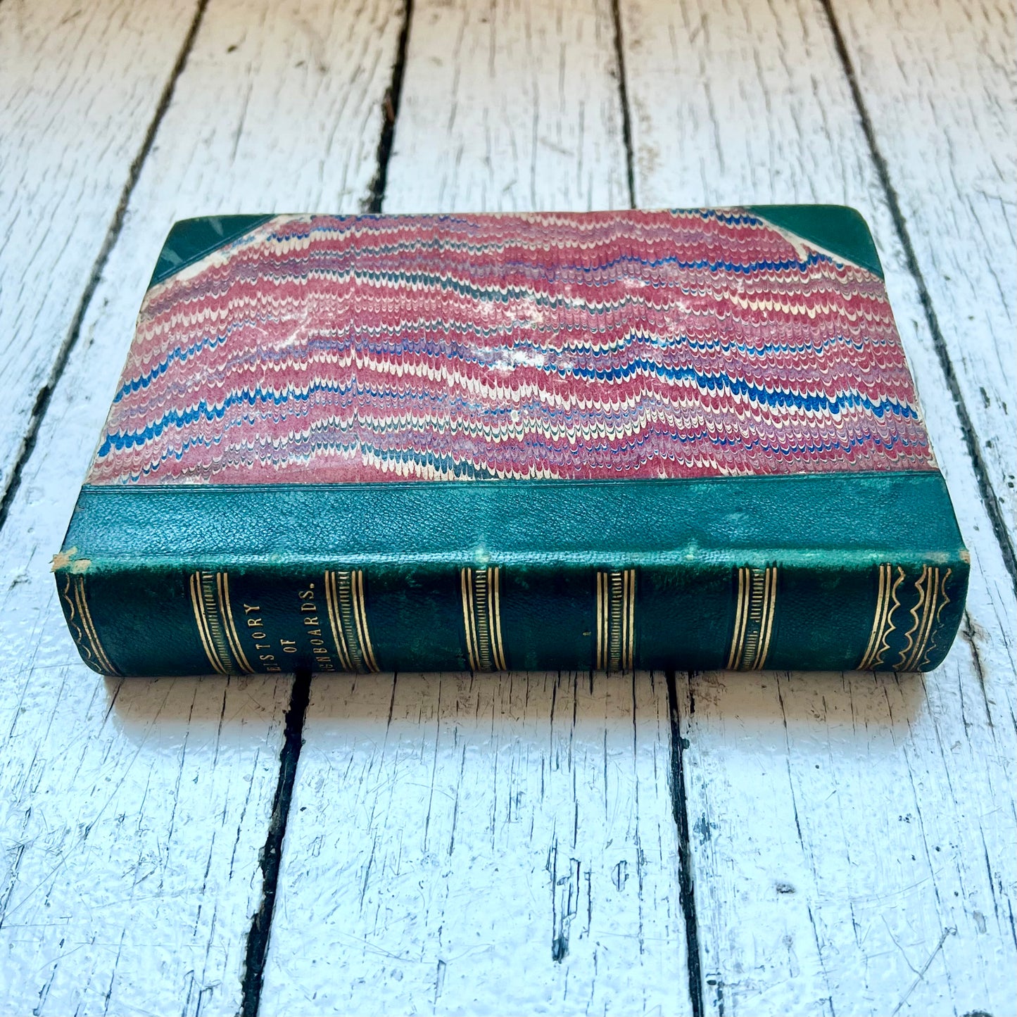 2nd edition “The History of Signboards, From the Earliest Times to the Present Day” by Jacob Larwood & John Camden Hotten. Rare early Melbourne marbled and half leather binding.