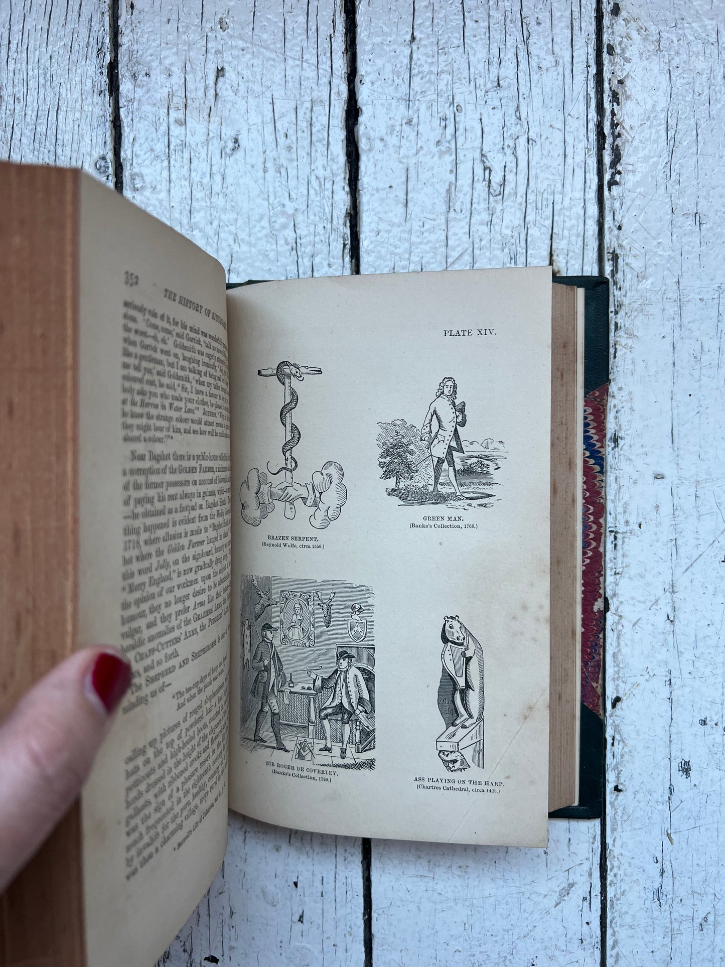 2nd edition “The History of Signboards, From the Earliest Times to the Present Day” by Jacob Larwood & John Camden Hotten. Rare early Melbourne marbled and half leather binding.