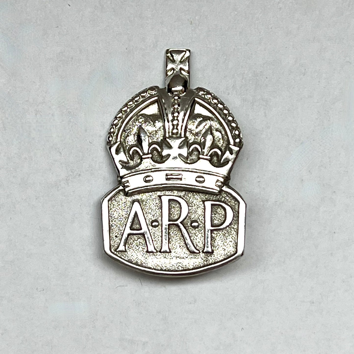 Vintage Near Antique WWII English ARP Air Raid Precautions Badge, Rare Early Sterling Silver, 1936.