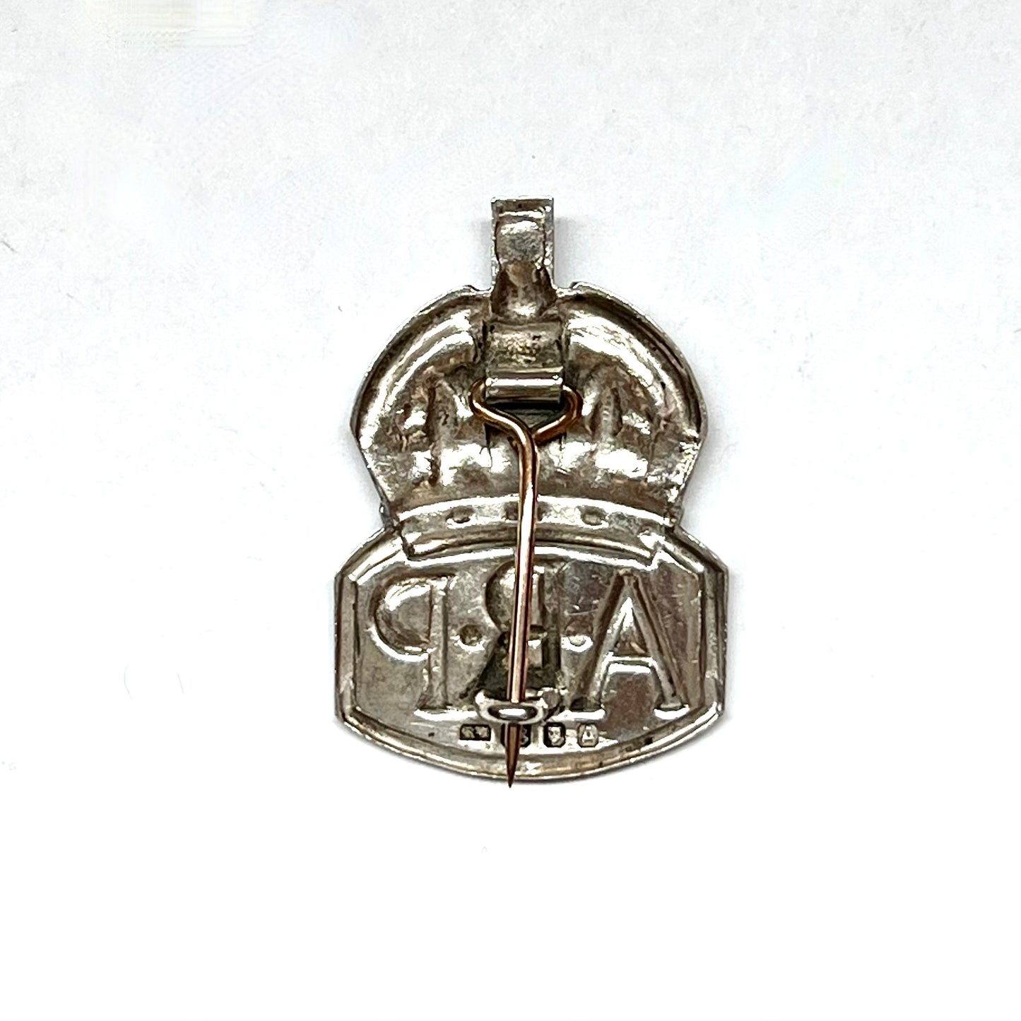 Vintage Near Antique WWII English ARP Air Raid Precautions Badge, Rare Early Sterling Silver, 1936.