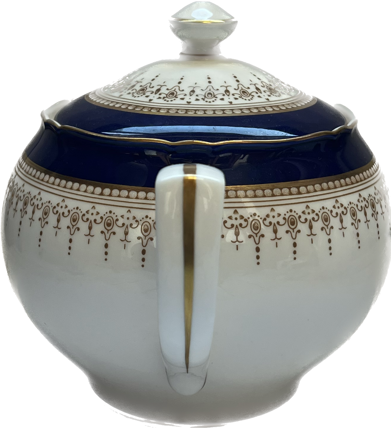 Lovely Vintage Royal Worcester Teapot in Regency Blue, Cobalt and Gilt Discontinued Pattern