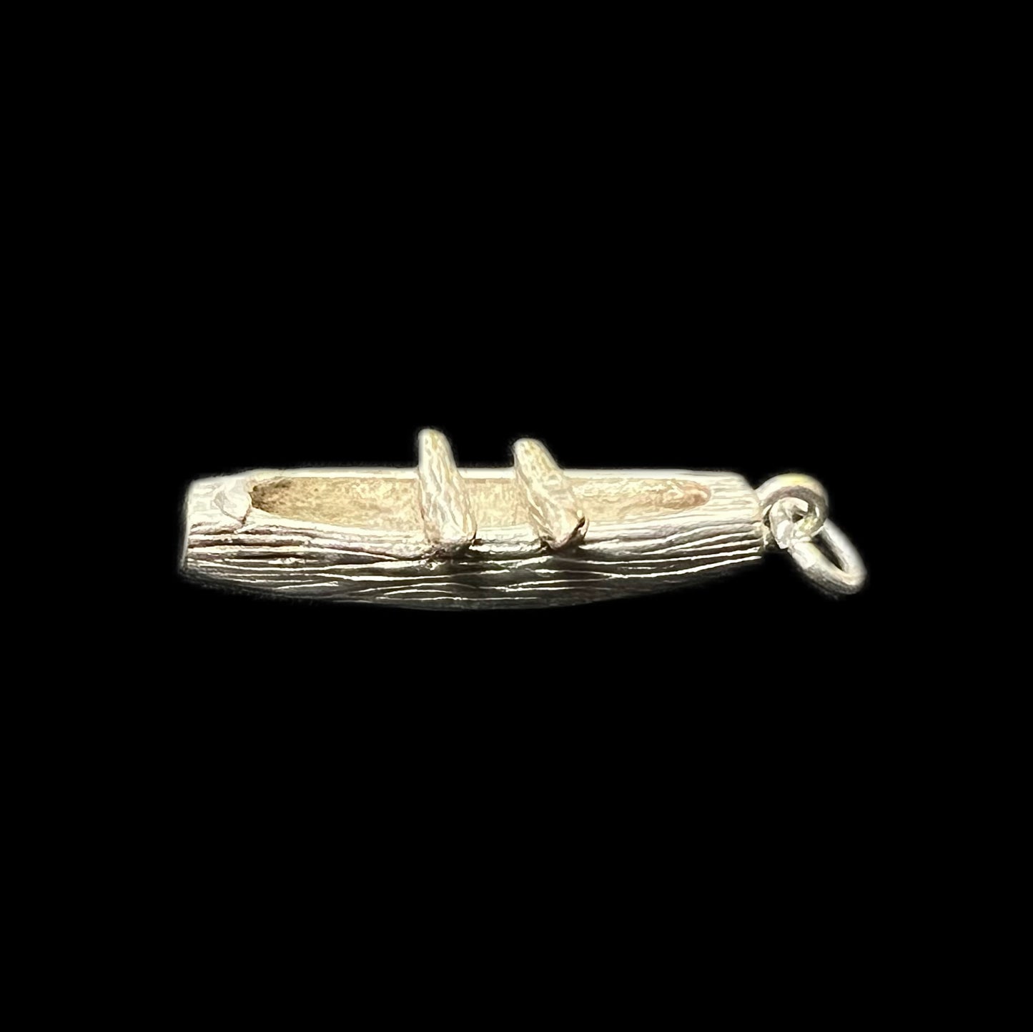 Vintage silver canoe charm