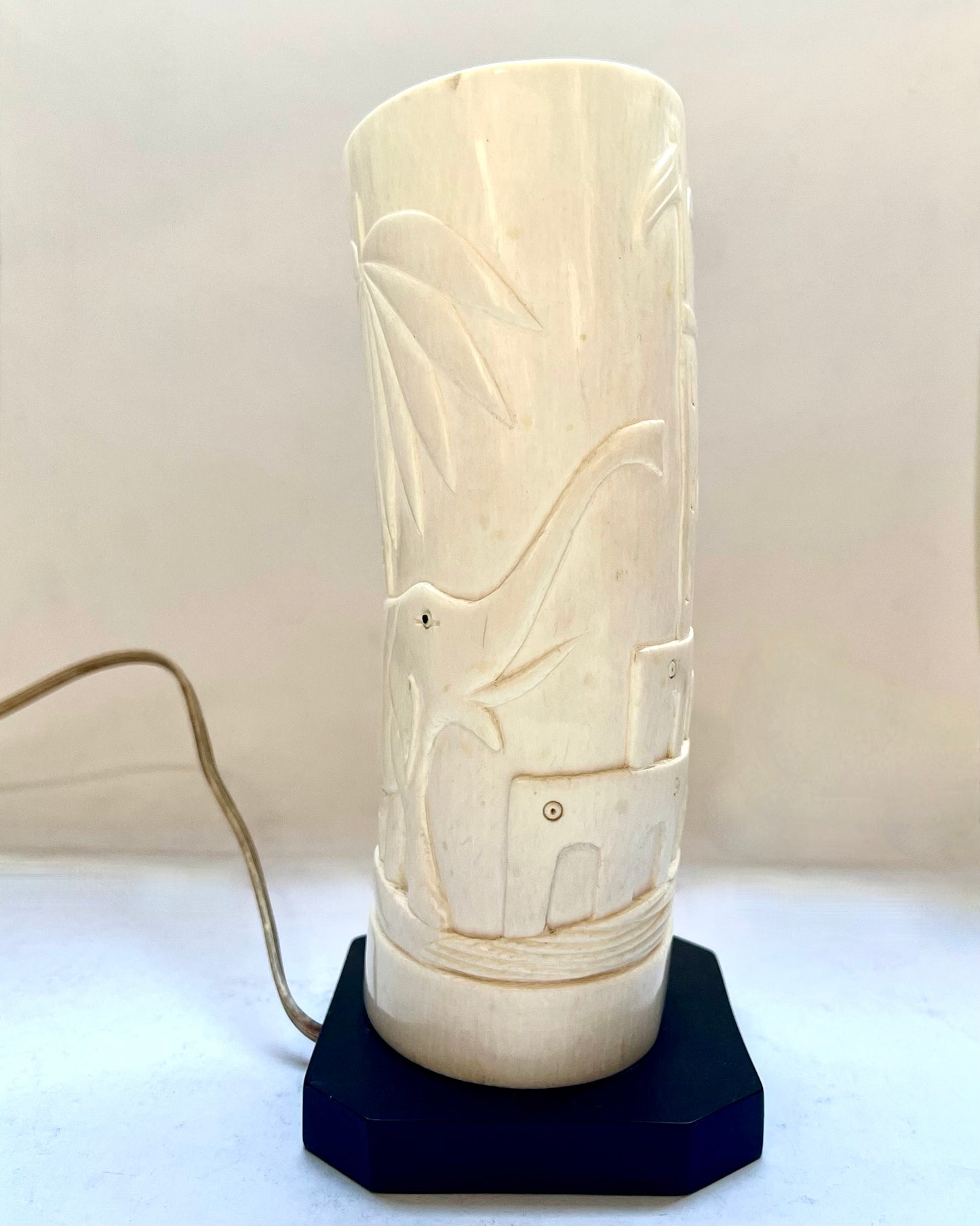 Stunning antique African ivory lamp circa 1920s to 1930s