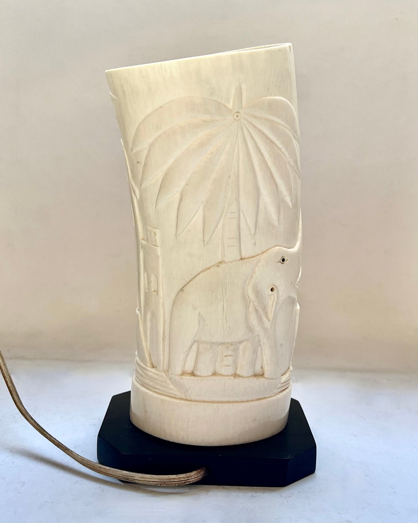 Stunning antique African ivory lamp circa 1920s to 1930s