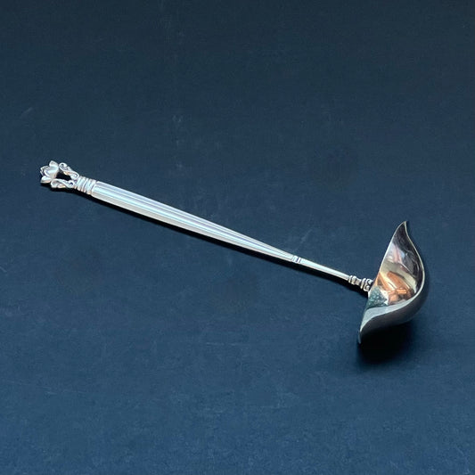 Vintage Georg Jensen sterling silver small cream ladle or gravy spoon, Acanthus Design