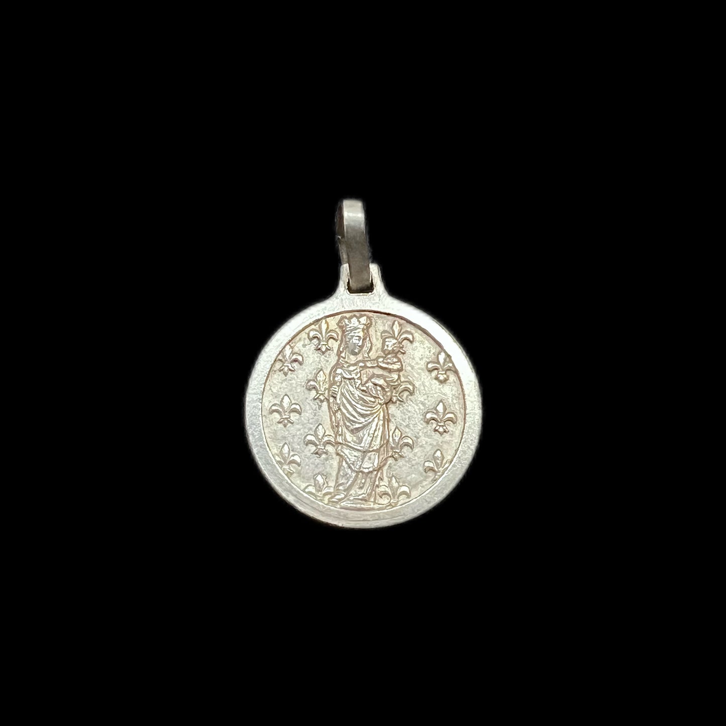 Vintage French .800 silver Notre Dame des Victoires religious Madonna charm/pendant