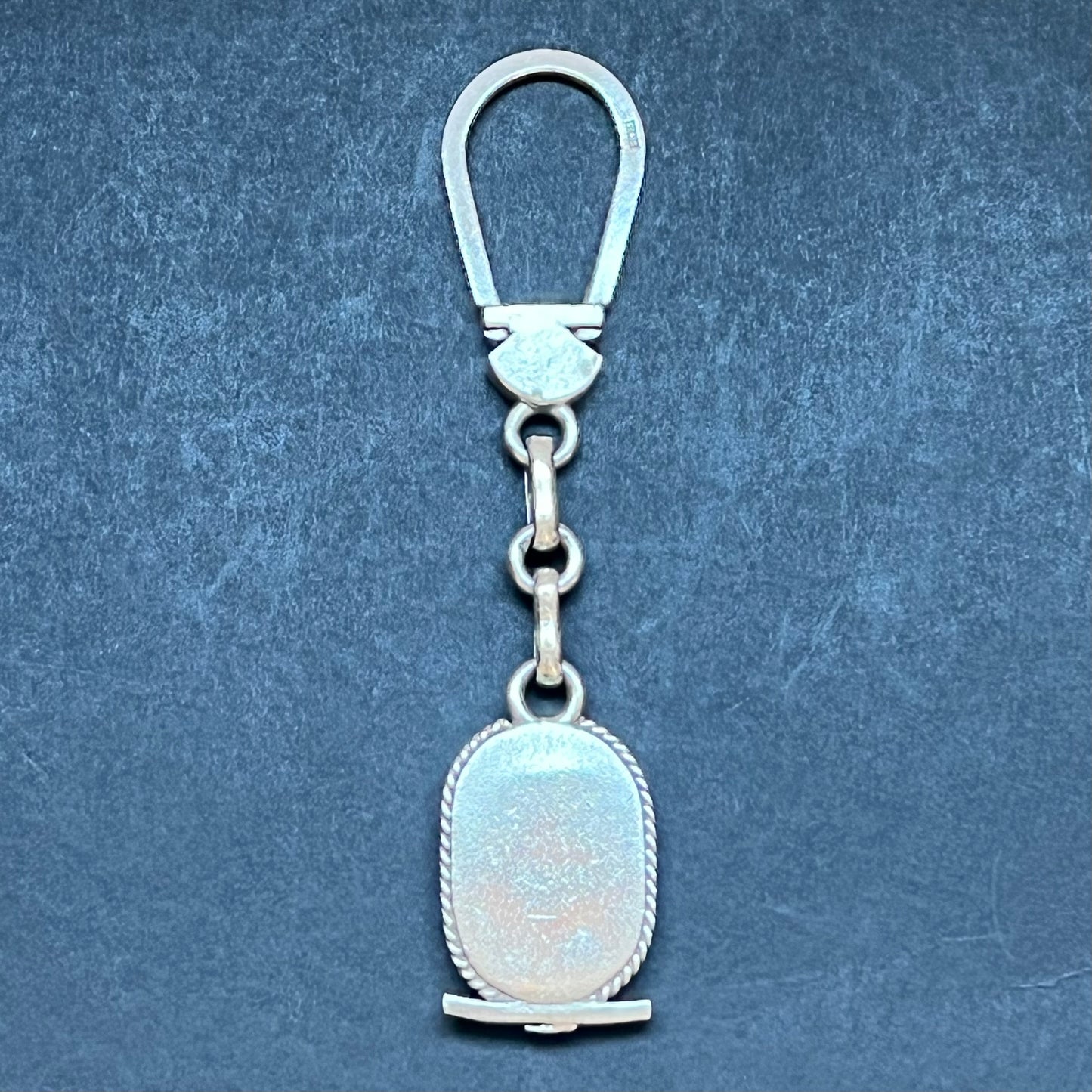 Midcentury Egyptian .800 silver keychain, initial N