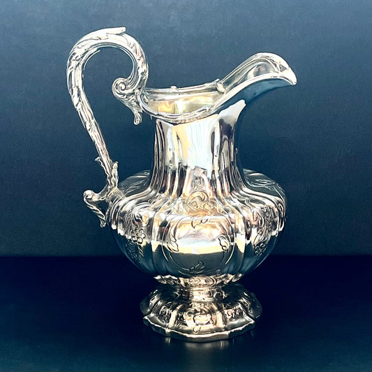 Antique Scottish sterling silver milk jug, William Marshall & Sons, 1840, Edinburgh