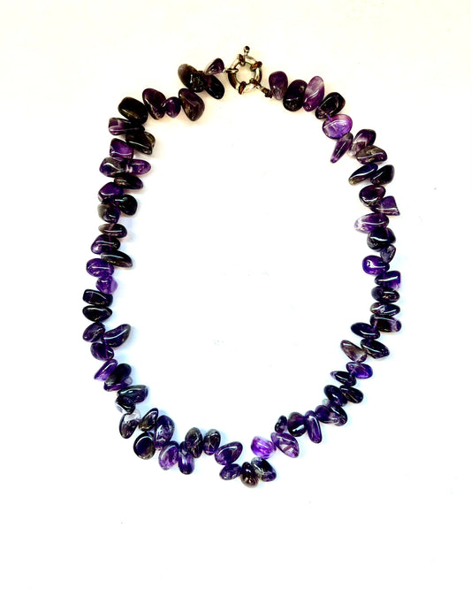 复古紫水晶串珠项链