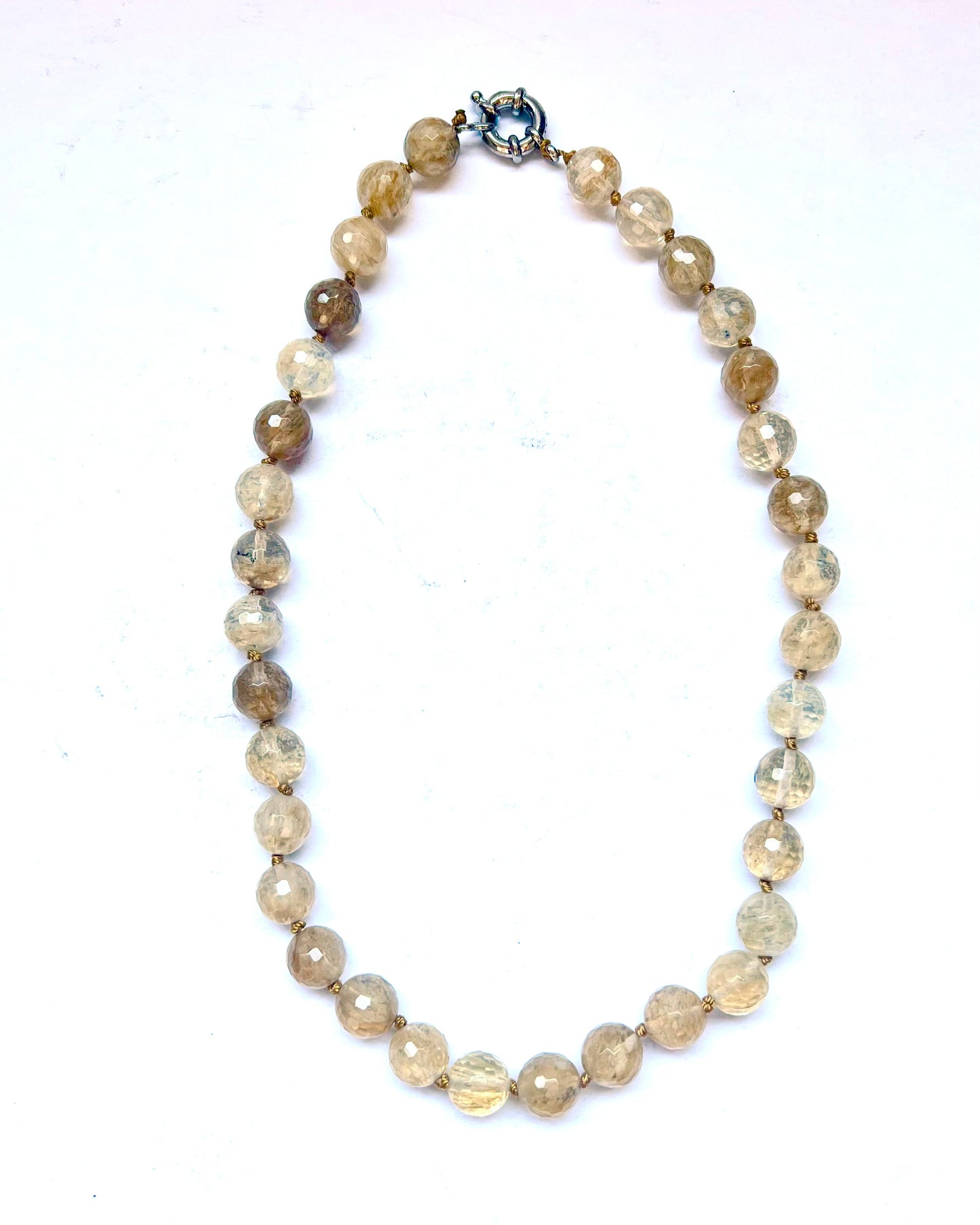 Vintage strand of golden rutilated quartz beads