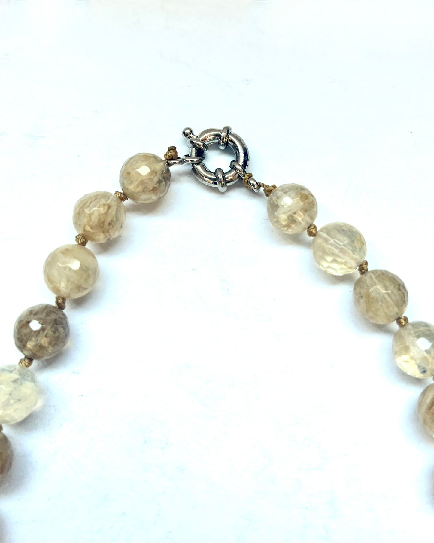 Vintage strand of golden rutilated quartz beads