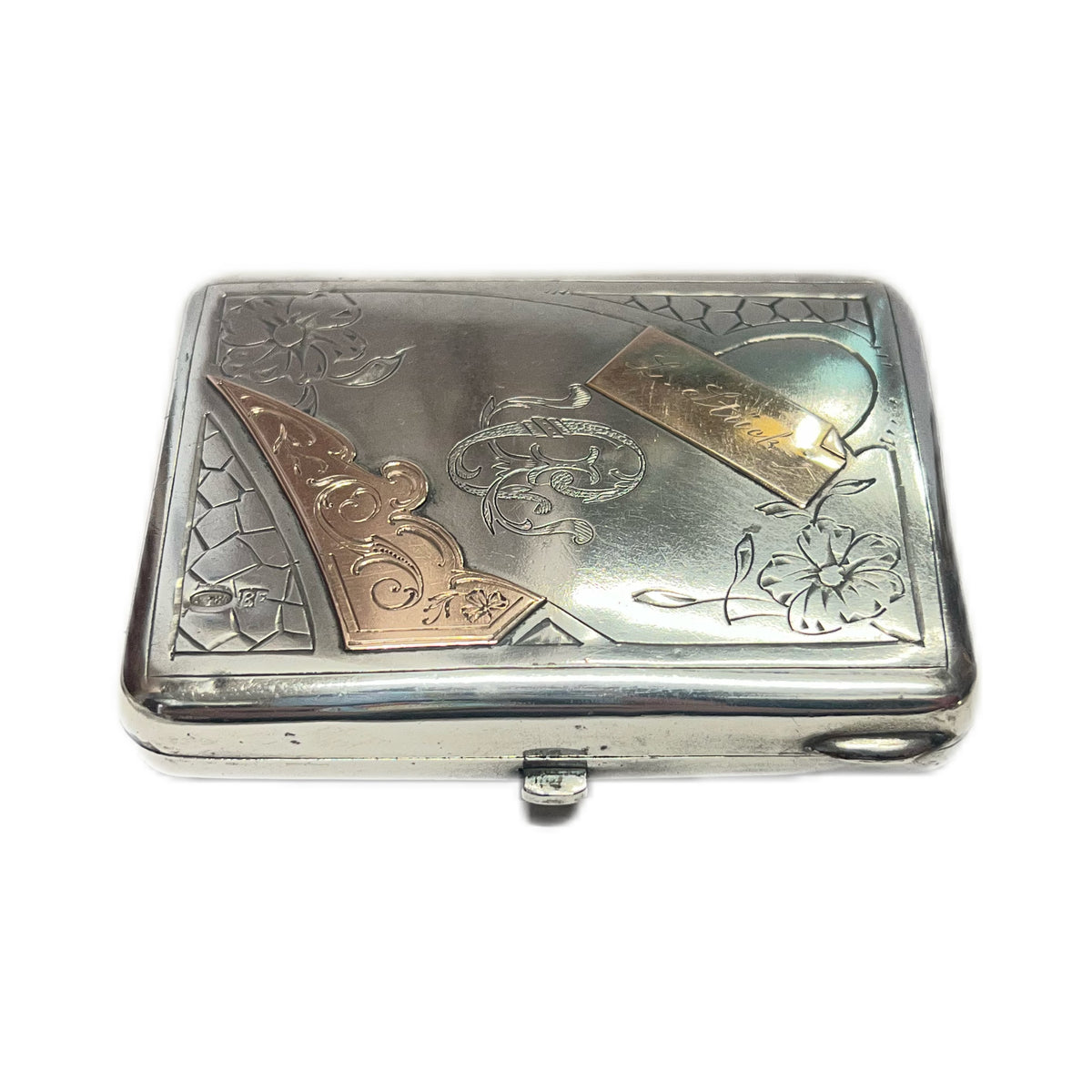 Antique 9 ct gold and .875 Russian silver purse