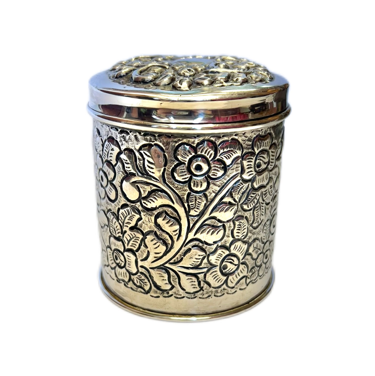Vintage 1940s WWII period Egyptian .900 silver caddy tin