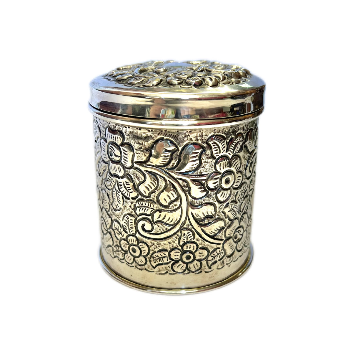 Vintage 1940s WWII period Egyptian .900 silver caddy tin