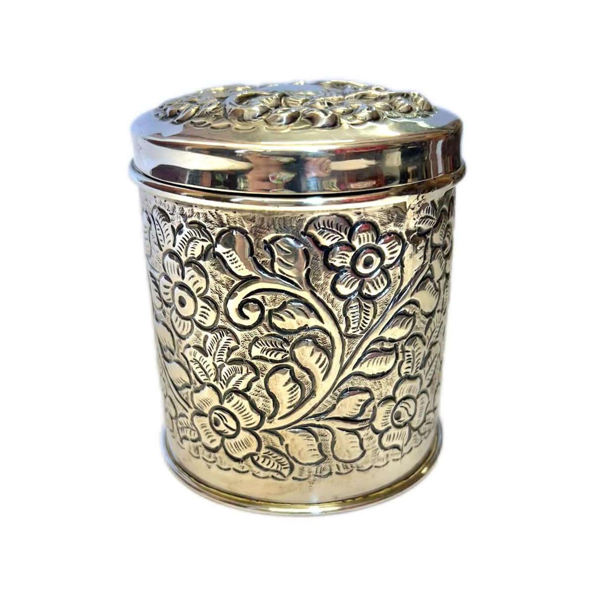 Vintage 1940s WWII period Egyptian .900 silver caddy tin