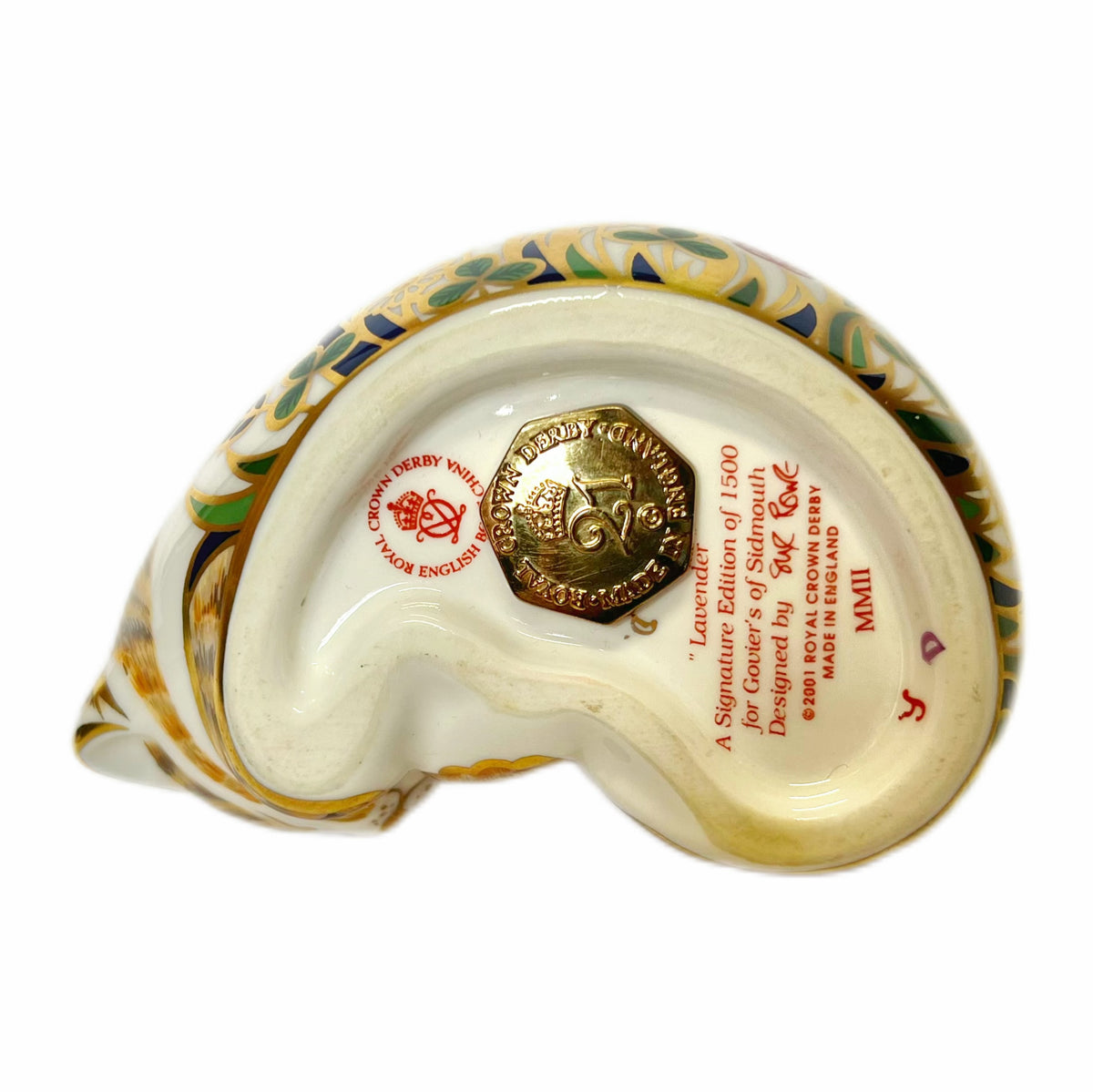Vintage Royal Crown Derby 2008 ‘“Lavender” Kitten’ paperweight figurine, 1st quality