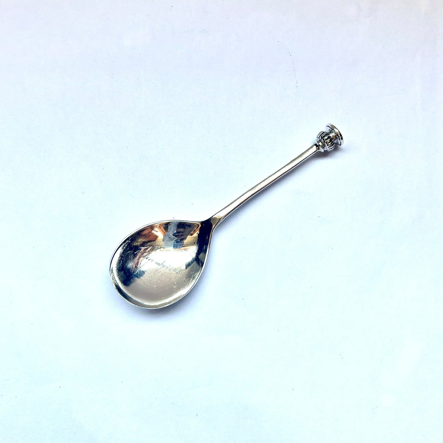 Art Deco George V sterling silver seal-top spoon, F J Ross & Sons, Chester, 1925