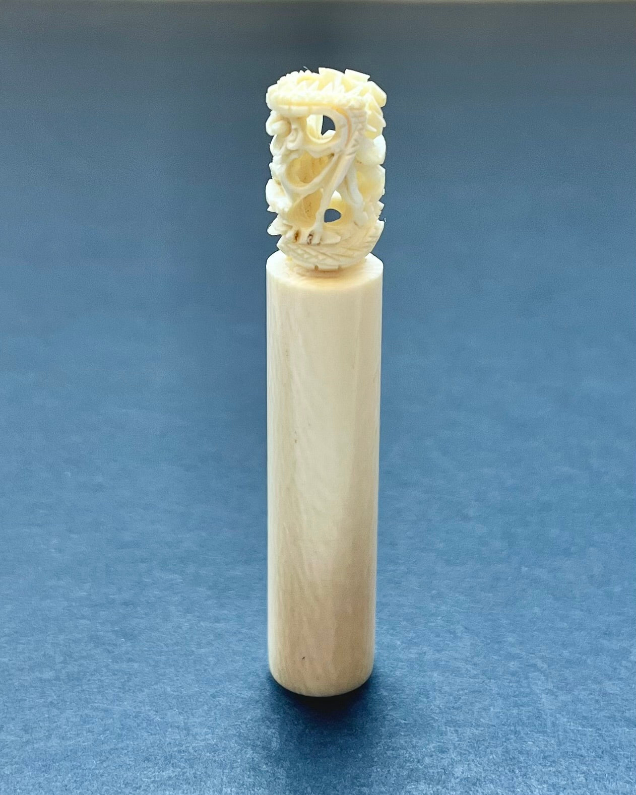 Antique Chinese export ivory seal, late 19th century to early 20th century