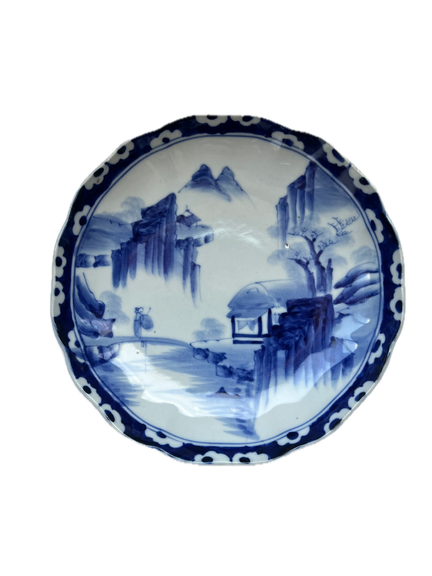 可爱的江户时代 18 世纪末至 19 世纪初日本瓷器浅碗，有 4 个可用