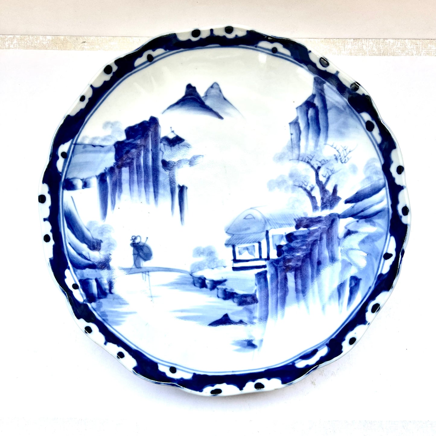 可爱的江户时代 18 世纪末至 19 世纪初日本瓷器浅碗，有 4 个可用