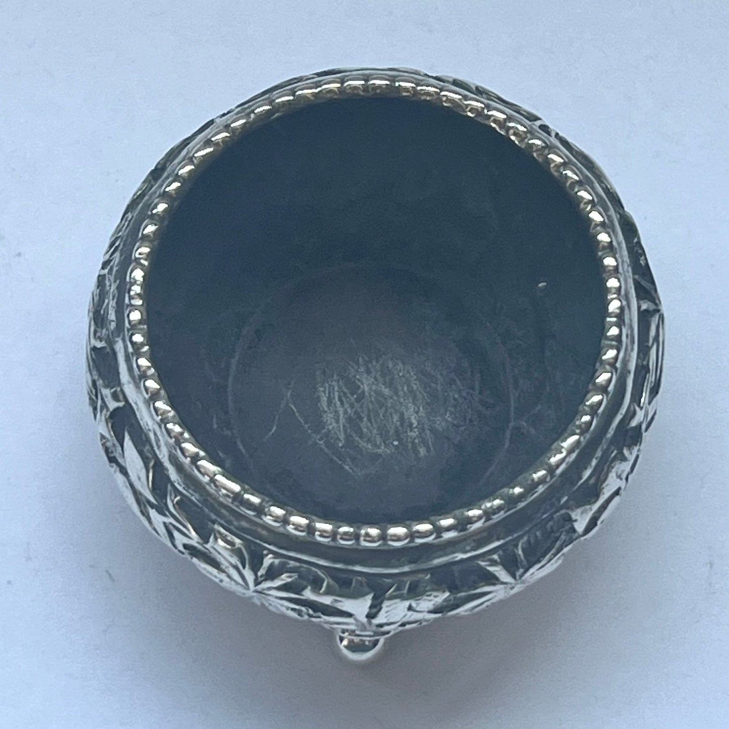 Pair of antique Anglo-Indian Lucknow silver salt cellars, circa late 19th century