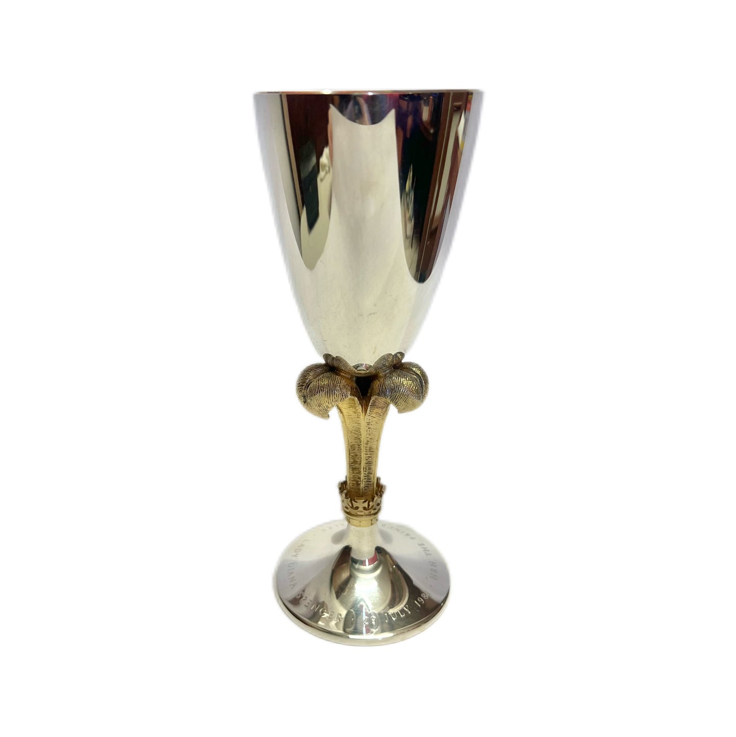 Stunning QEII Stuart Devlin Royal Wedding sterling silver and gilt goblet