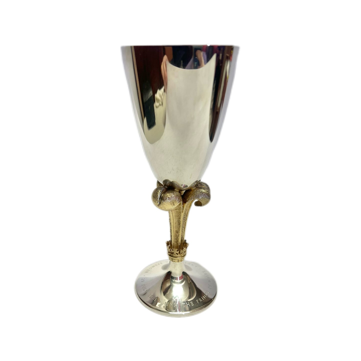 Stunning QEII Stuart Devlin Royal Wedding sterling silver and gilt goblet