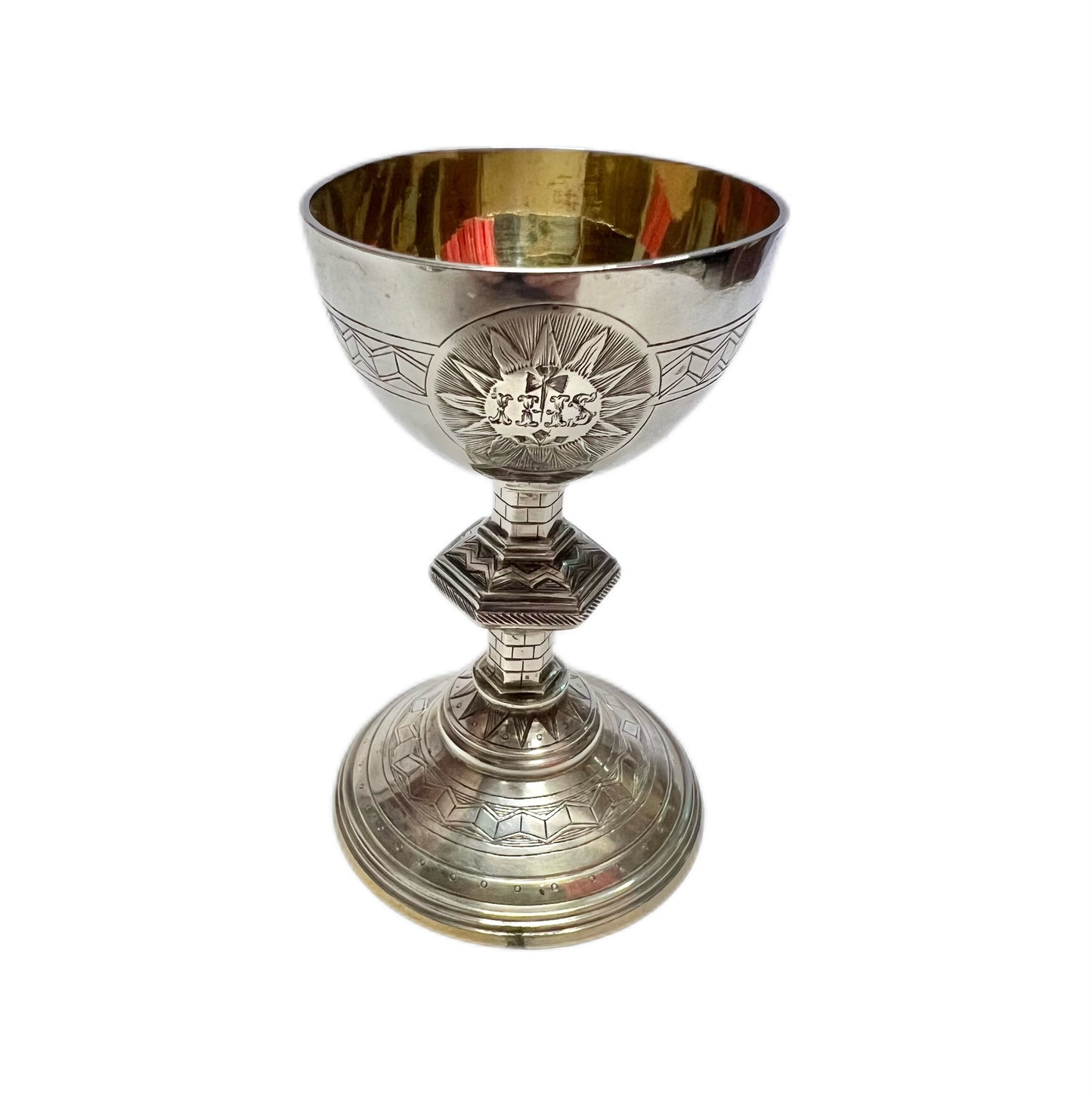 High Victorian gilt and sterling silver travelling communion set