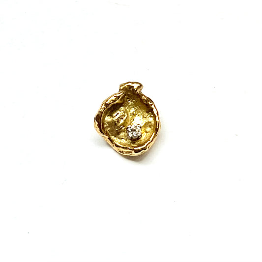 美丽的现代主义 18ct 黄金和钻石吊坠