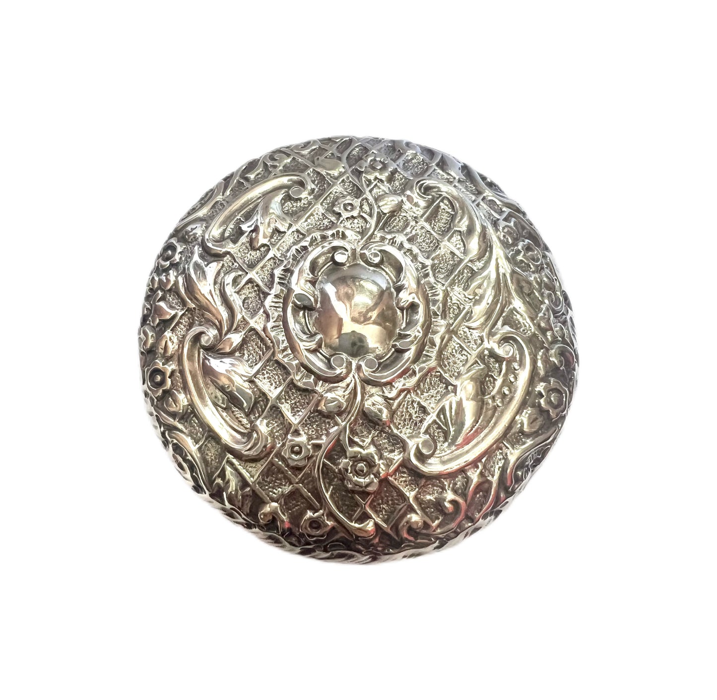 Late Victorian sterling silver and cut glass toiletry jar