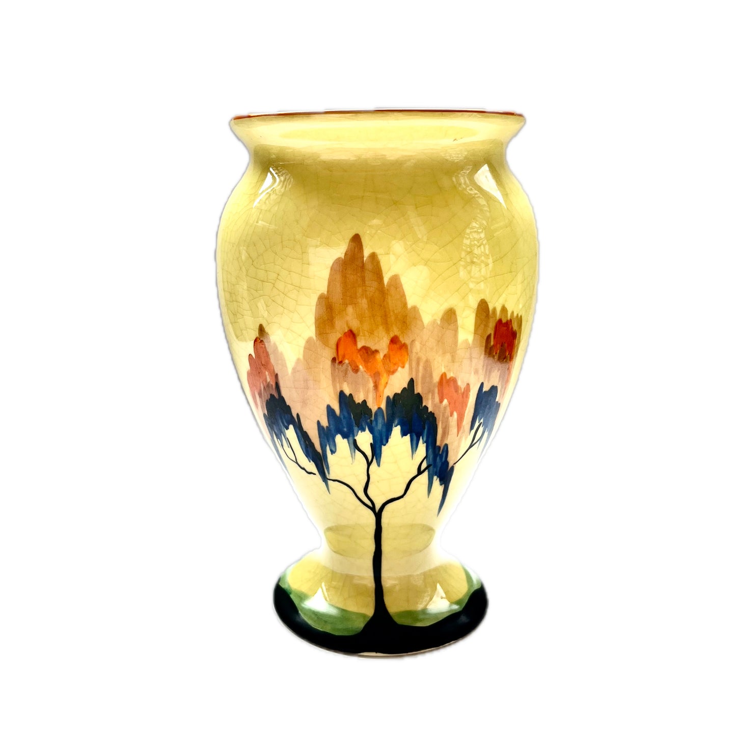 1930s Carltonware British Art Deco tree pattern vase circa 1930s